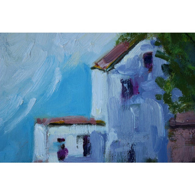 Contemporary Modern Impressionist Sunlit Farm Oil Landscape For Sale - Image 3 of 15