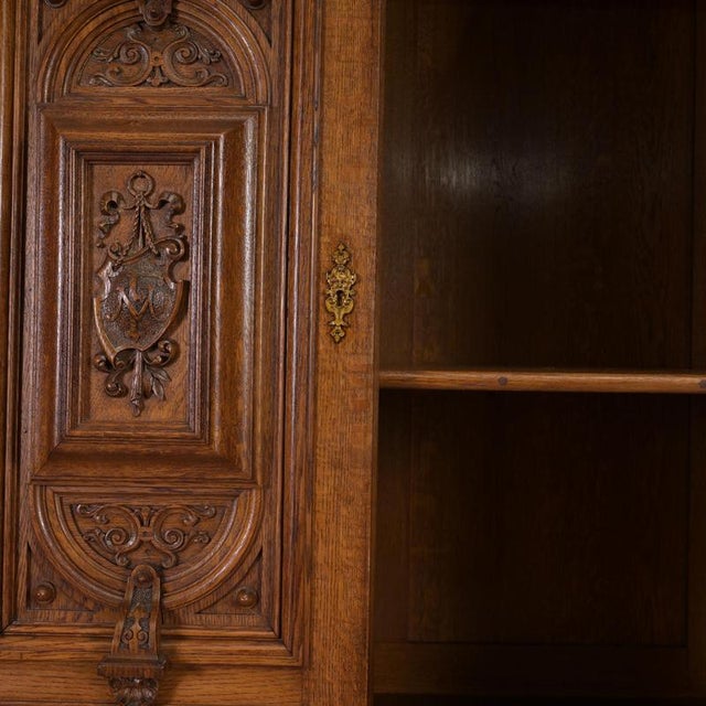 Oak Buffet Cabinet, Belgium or Netherlands, 1870-1880s For Sale - Image 8 of 13