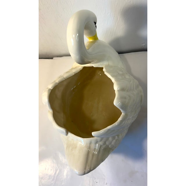Mid 20th Century Vintage Ceramic Swan Planter For Sale - Image 5 of 6