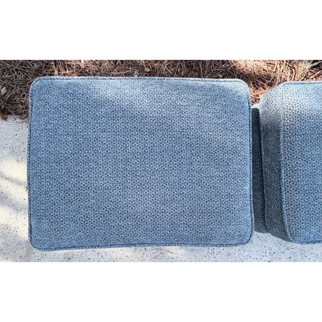 Pair of Pillow Top Ottomans in Kravit Fabric For Sale In Savannah - Image 6 of 12