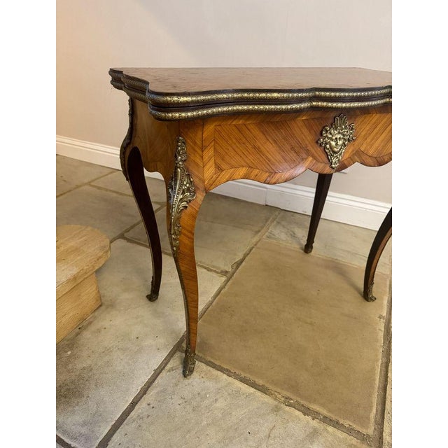 Antique French Kingwood and Cross Banded Card Table, 1860 For Sale - Image 3 of 7