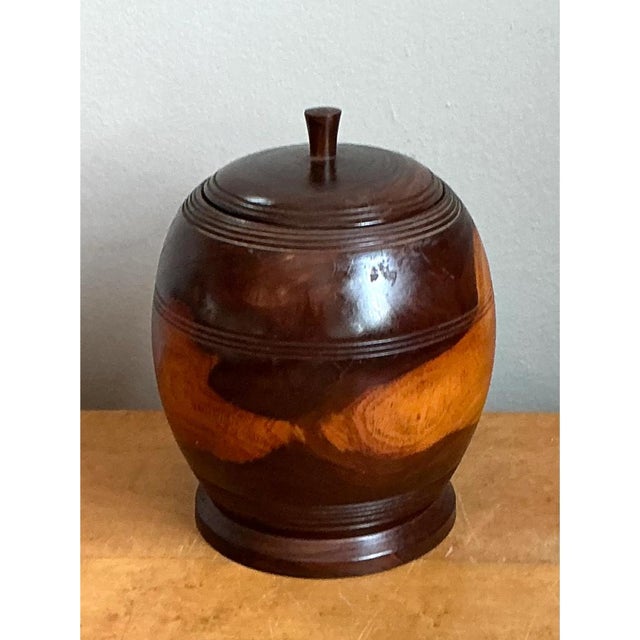 Wood Vintage Turned Wood Lidded Jar For Sale - Image 7 of 12