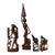 Vintage Balinese-Style Carved Wood Figurative and Bird Sculptures — Set of 4 For Sale