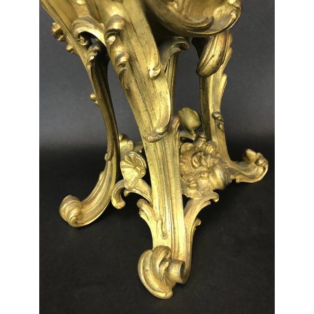 Rococo 19th C. French Gilt Bronze Clock For Sale - Image 3 of 11