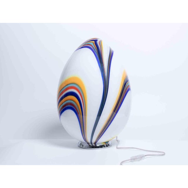 Polychrome Murano Glass Egg Lamp from Simoeng, Italy For Sale - Image 4 of 7