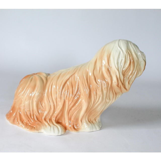 Ceramic Vintage Ceramic Lhasa Apso Dog Figure For Sale - Image 7 of 10