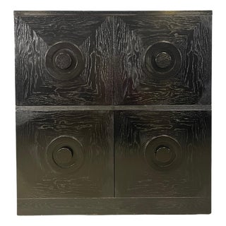 Brutalist Black Bar Cabinet, 1970s For Sale