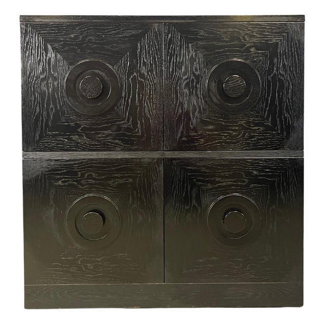 Brutalist Black Bar Cabinet, 1970s For Sale