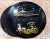 Vintage black resin coated bowl vividly hand-painted to depict the Grand Hotel Mackinac Island. Great piece for rustic or...