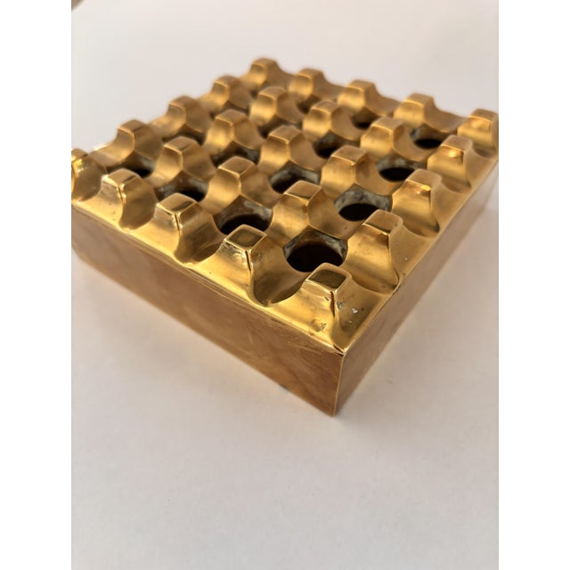 1970s Vintage Ultima 15 Ashtray in Brass by Holger Bäckström and Bo Ljungberg, 1970s For Sale - Image 5 of 12