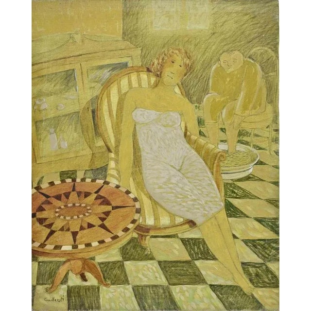 Alberto Gallerati, Fiorella is Still Beautiful, Oil on Canvas, 1970s For Sale - Image 4 of 4