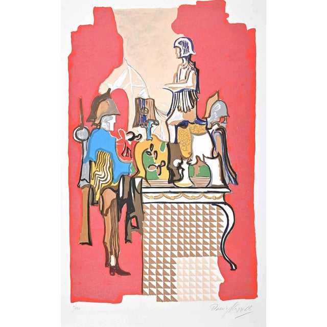 Rosario Mazzella, Chevaliers, Original Lithograph, 1970s For Sale