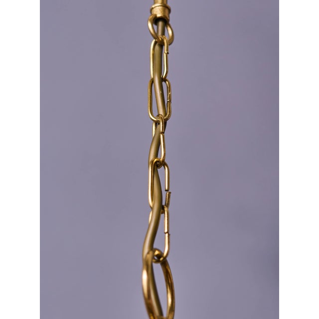 Vintage Brass Five-Arm Chandelier For Sale - Image 7 of 10