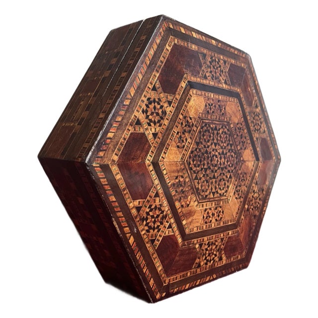 19th Century Moorish Inlaid Hexagonal Box For Sale