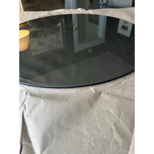 3 Round Pieces of Smoked Glass for brass swivel table.