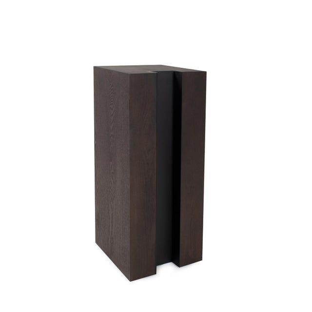 Bertoia Black Wooden Display Pedestal- Short For Sale In Chicago - Image 6 of 10