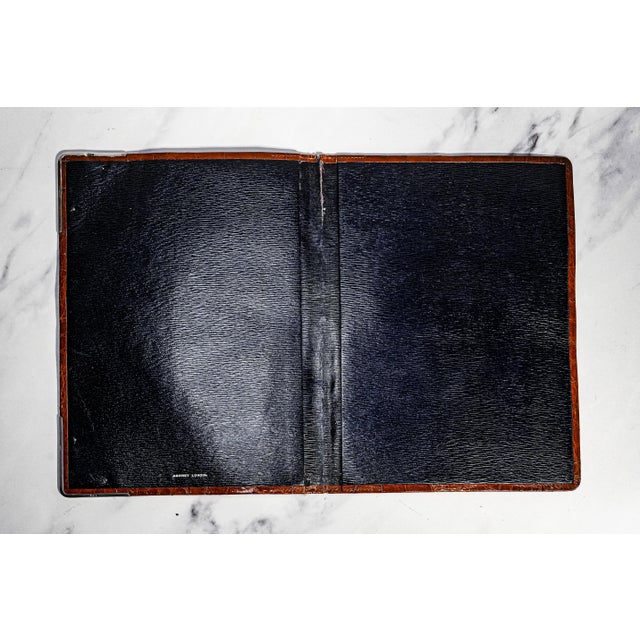 Rare Asprey Antique English Leather Sterling Silver Desk Folder Document Holder Luxury For Sale - Image 12 of 16