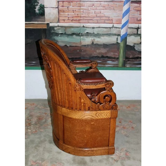 Tribunal Armchair in Oak For Sale - Image 3 of 11