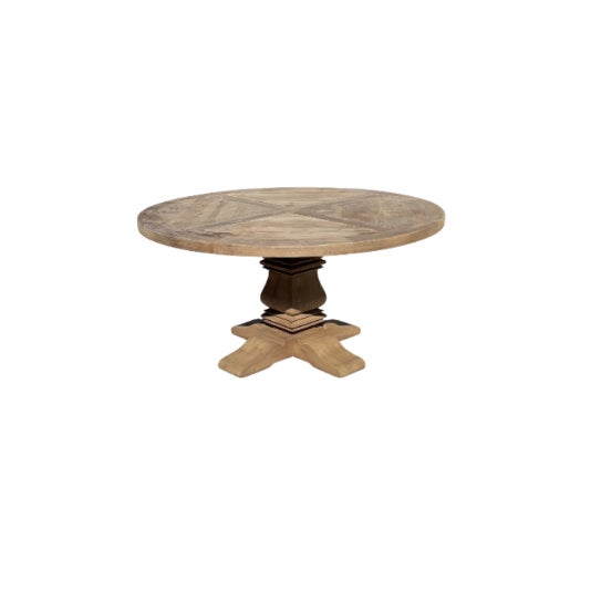2020s Rh Salvaged Wood Trestle Round Dining Table For Sale - Image 5 of 18