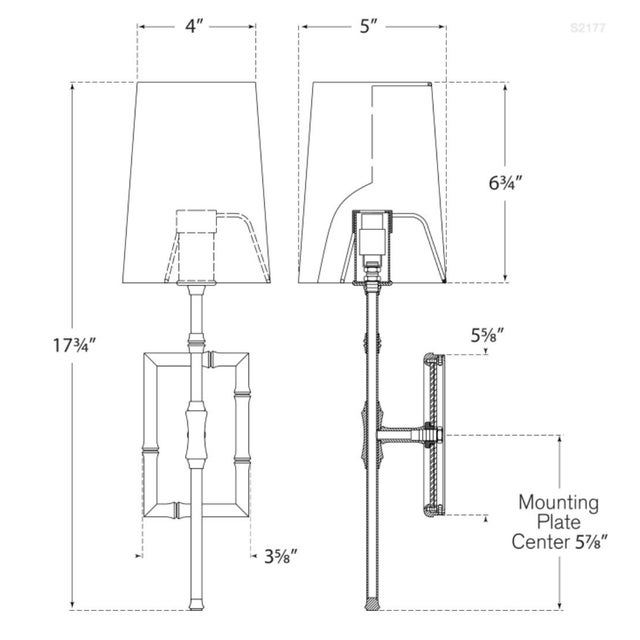 Grenol Single Modern Bamboo Sconce in Bronze with Linen Shade Designer: Studio VC Finish: Bronze Height: 17.75" Width: 5"...