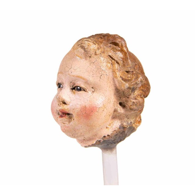 Polychrome Ceramic Head of Child Sculpture, Italy, 18th Century For Sale - Image 3 of 6
