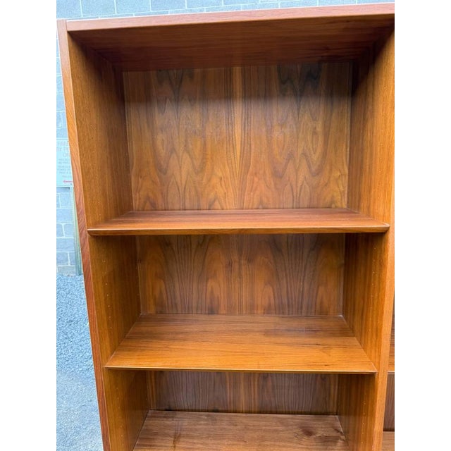 Mid Century Modern "Poul Hundevad" Teak Wood Double Bookcase For Sale - Image 10 of 16