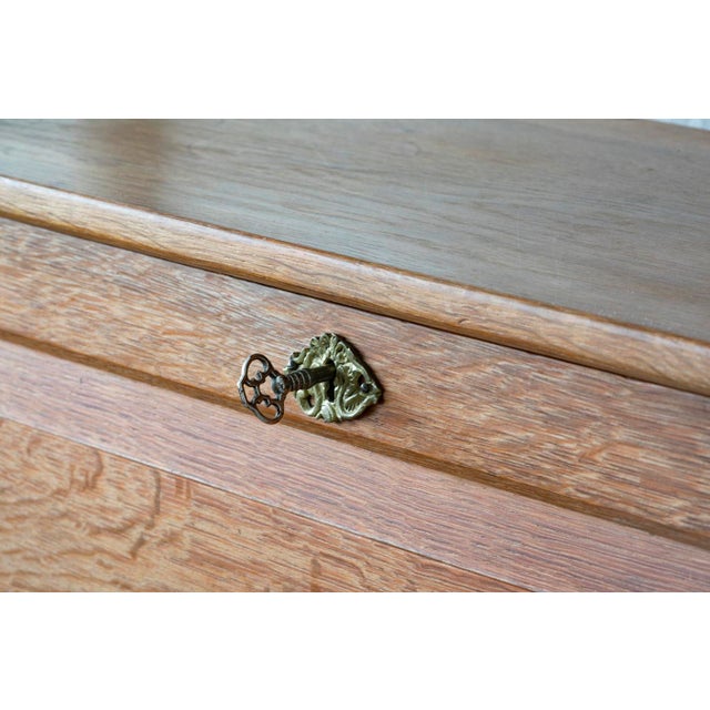 Beige Brutalist Oak Wall Unit by Henning Kjærnulf, 1970s, Set of 6 For Sale - Image 8 of 18