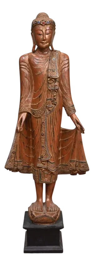 Carved Thai Buddha Statue, 1930s