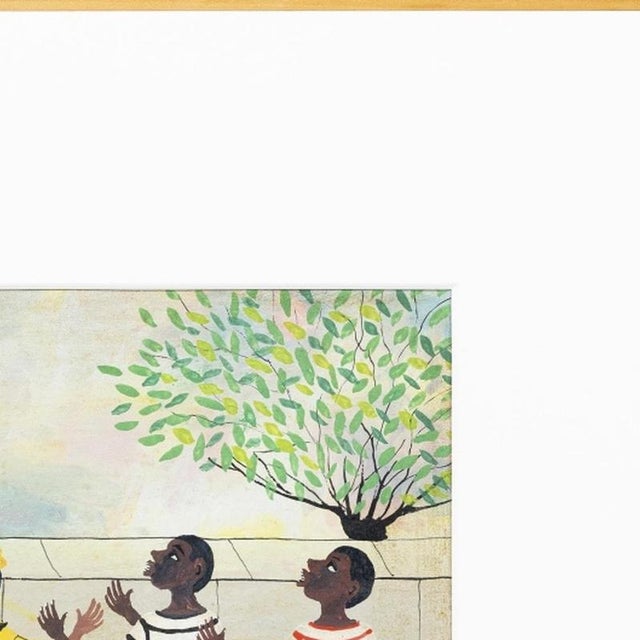 Heitor Dos Prazeres, Children with Balloon, 1964, Oil on Canvas For Sale - Image 4 of 6