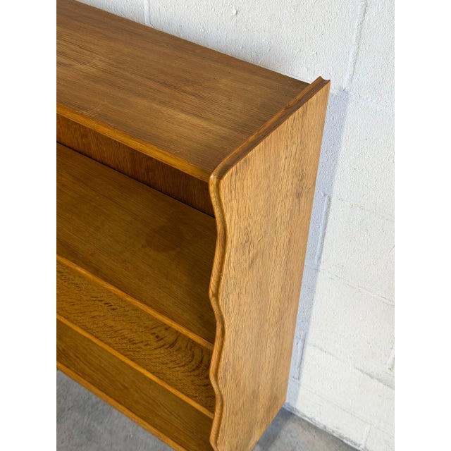 Oak Three-Tier Open Bookcase Danish Mid-Century Modern Display Shelf 1960s For Sale In Los Angeles - Image 6 of 9