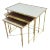 1940s French Neoclassical Style Brass & Mirror Top Nesting Tables - Set of 3 For Sale