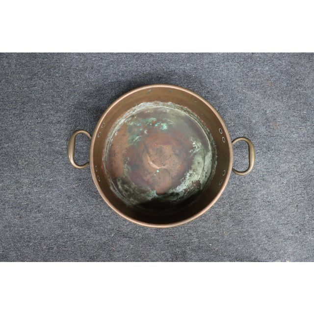 Antique Copper Jam Pan With Riveted Brass Handles For Sale In Philadelphia - Image 6 of 8