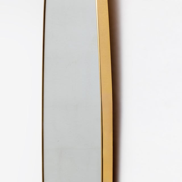 Large Mid-Century Modern Italian Brass Wall Mirror by Gio Ponti, 1950s For Sale - Image 9 of 10