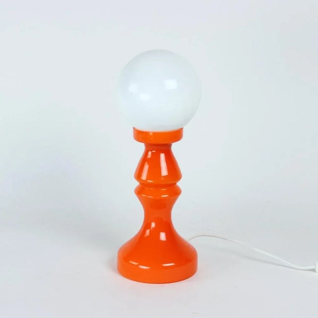 Orange Glass Table Lamp from Vitropol, Poland, 1960s For Sale - Image 13 of 13