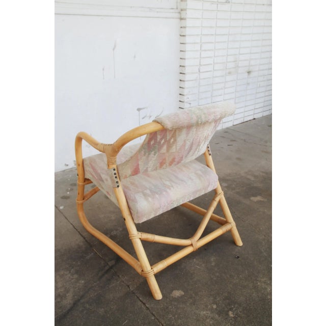 Boho Chic Upholstered Bamboo Armchairs For Sale - Image 11 of 11