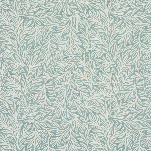 Contemporary Schumacher Willow Leaf Fabric In Aqua For Sale - Image 3 of 4