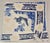 Vintage Blue and White Hand Blocked Chinoiserie Hemstitched Linen Table Cloth For Sale - Image 9 of 10