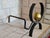 Donald Deskey 1960s MCM Donald Desky Iron and Brass Fireplace Andirons Set For Sale - Image 4 of 4