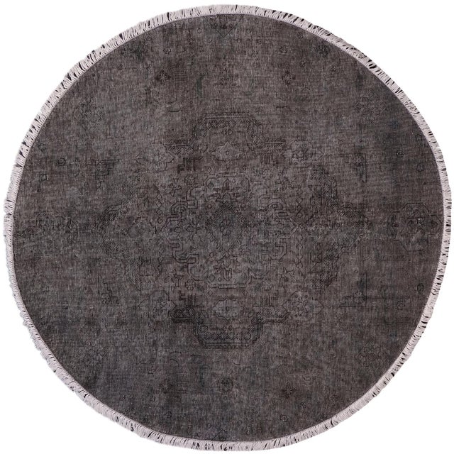 Boho Chic Persian Gray/Black Wool Rug - 6'1'' X 6'2'' For Sale - Image 9 of 10
