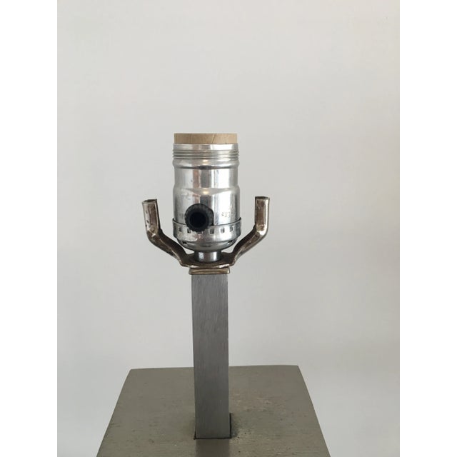 1970s Vintage Brushed Steel Pierre Cardin Lamps - a Pair For Sale - Image 11 of 12