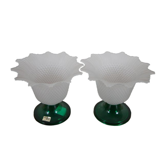 Contemporary Mid 20th Century Studio Nova Portugal Pineapple Flower Frosted Glass Votive Candle Holders - a Pair For Sale - Image 3 of 11
