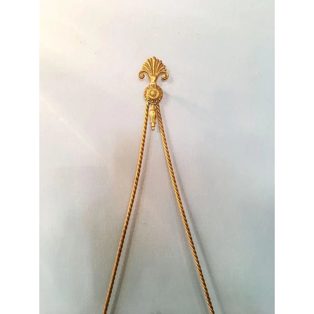 Vintage Oval Brass Mirror with Ornamental Decor For Sale - Image 4 of 5