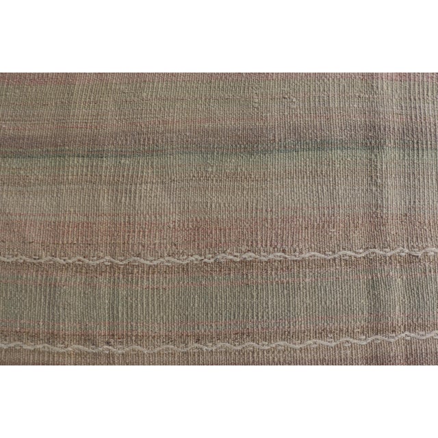 Vintage Turkish Kilim With Soft Pastel Stripes in Sage, Sand, Blush, and Sky For Sale - Image 10 of 10
