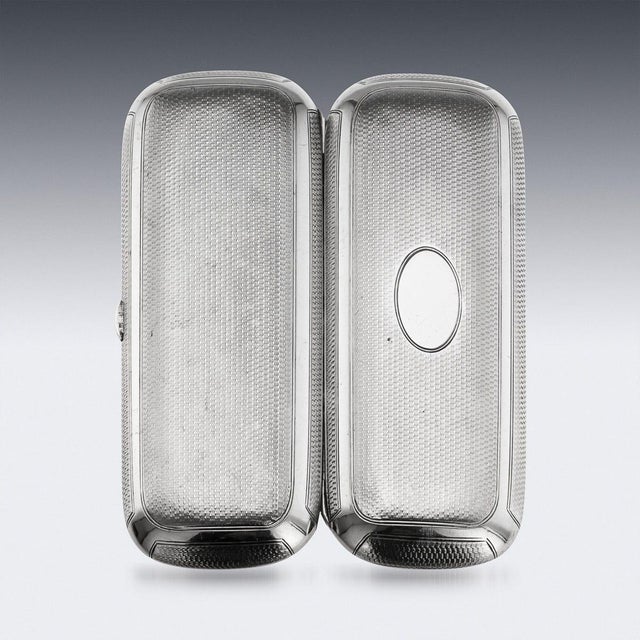 Metal Antique 19th Century Victorian Silver Cigar Case from Henry William Dee, 1877 For Sale - Image 7 of 15