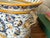 Gold Vintage Porcelain Crackle Glaze Floral Jardinière Brass Ormolu-Style Footed Cachepot Planter Vase For Sale - Image 8 of 17