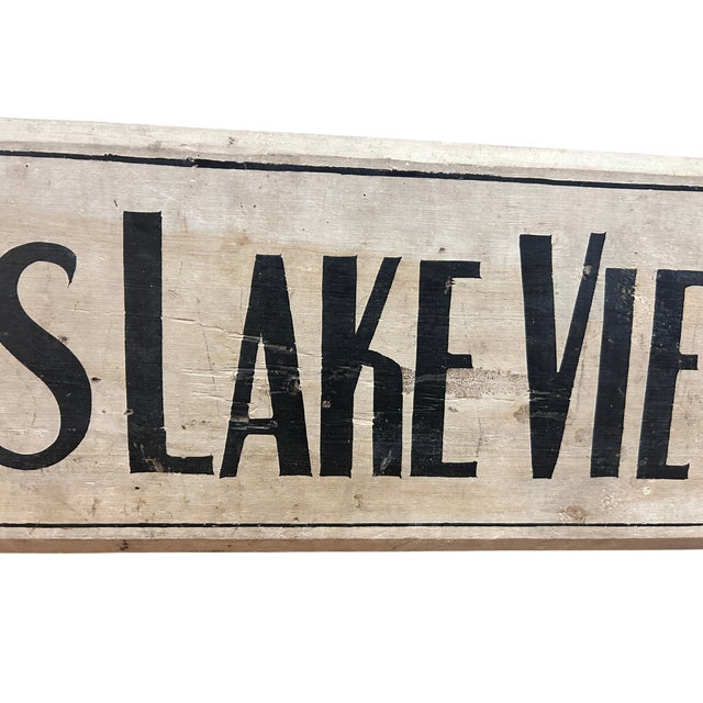 1920s C. 1920's - 30's Helen's Lake View House Wood Sign For Sale - Image 5 of 7