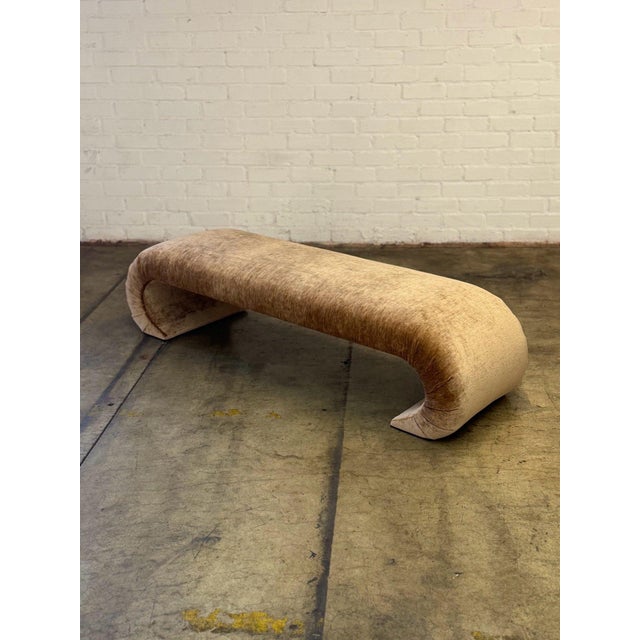 Sculptural Waterfall Bench in Cognac For Sale - Image 11 of 12