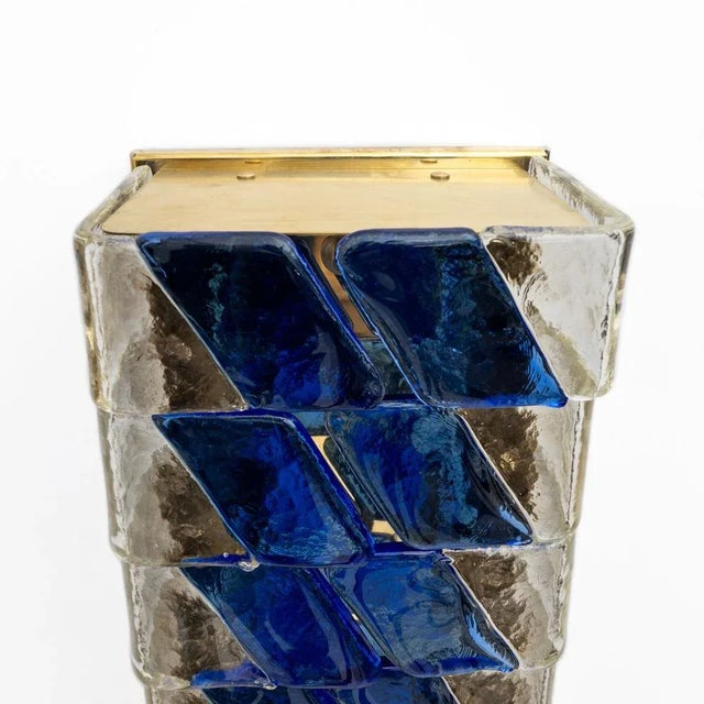 Mid-Century Italian Modern Style Murano Glass and Brass Sconces, 1980, Set of 2 For Sale - Image 10 of 13