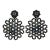 1980's Black Beaded Dangle Earrings, a Pair For Sale