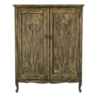 Late 20th Century One-of-a-Kind Hand-Painted Children’s Cottage Chifferobe Armoire For Sale